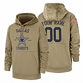 Dallas Cowboys Customized Nike Tan Salute To Service Name & Number Sideline Therma Pullover Hoodie,baseball caps,new era cap wholesale,wholesale hats